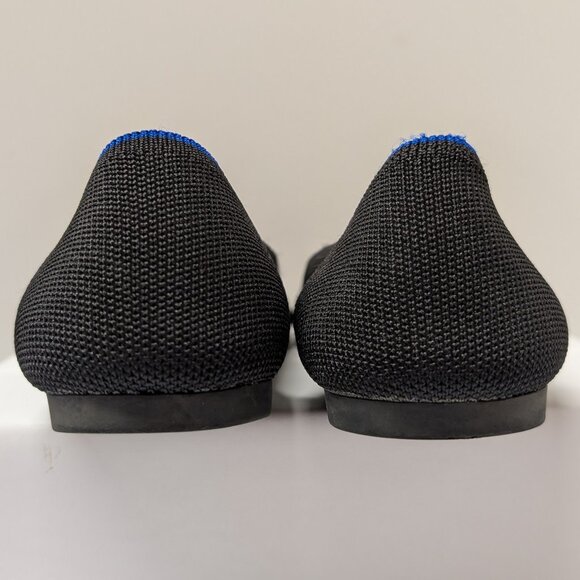 Rothy's The Point Classic Ballet Flats in Black w/ Blue Trim - Size 8.5 - Picture 9 of 16